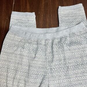 Vtg Womens Purnell Gray Fair Isle Knit Leggings Y2K Lounge *Lg see Measurements*